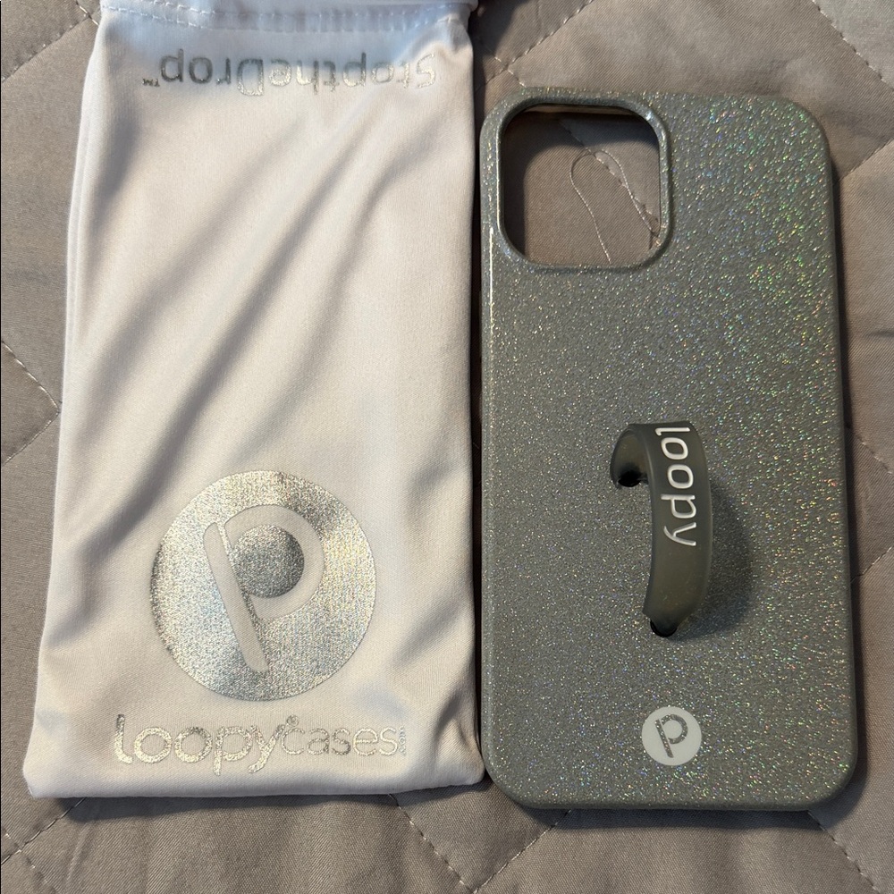 Loopy Case Sparkling Gray Phone Cover NWOT